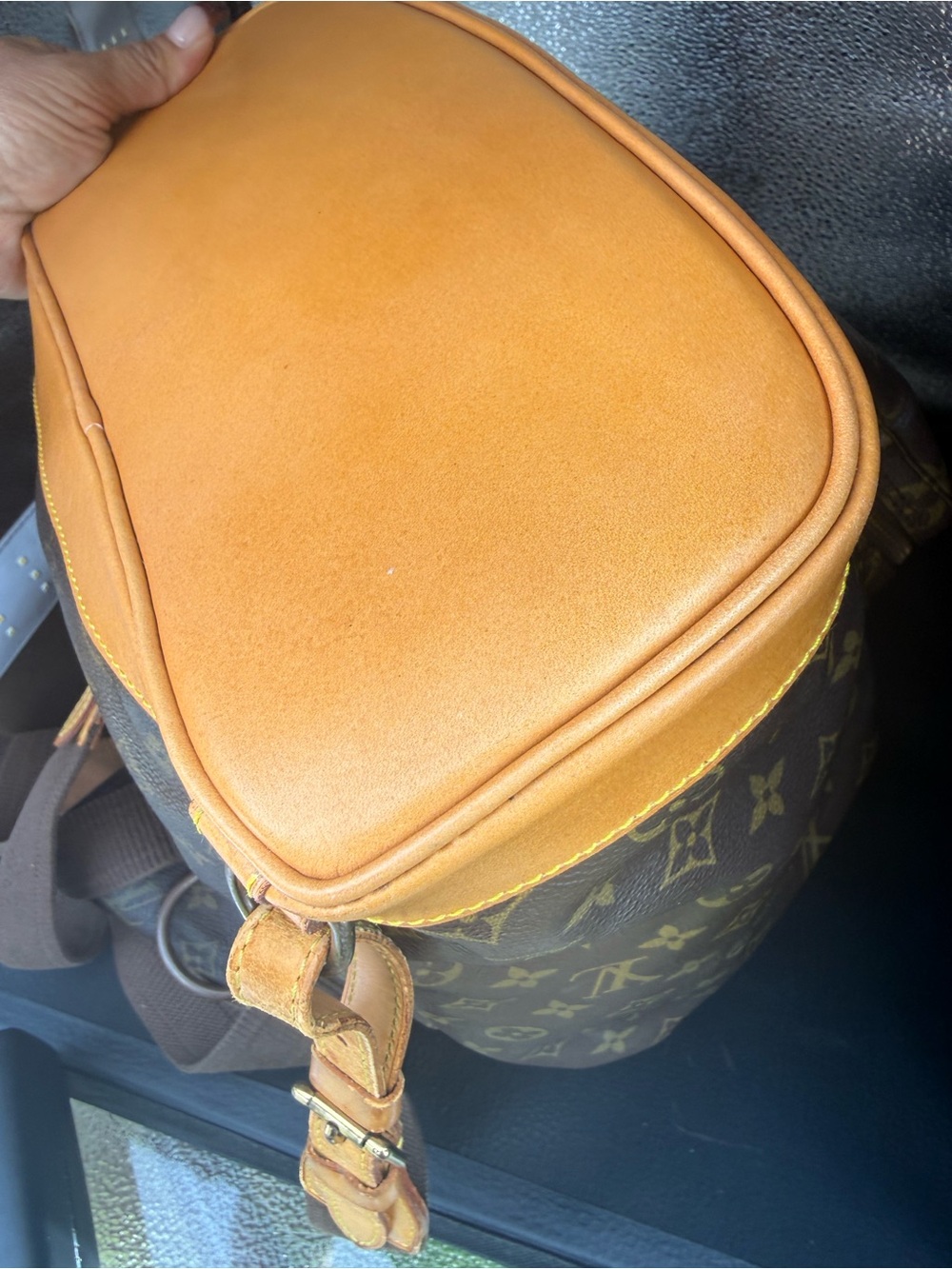 Louis Vuitton Monogram Canvas Backpack in Brown and Tan Leather GM - Picture 8 of 16